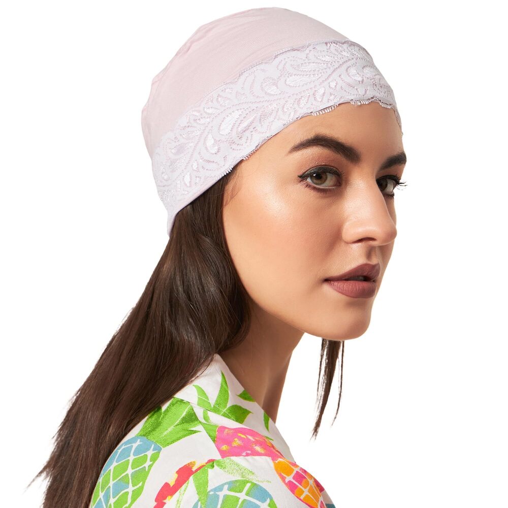2424 Luxurious Bamboo Lace Sleep Cap Free Size Chemo Hair Loss Headwear - Picture 4 of 6